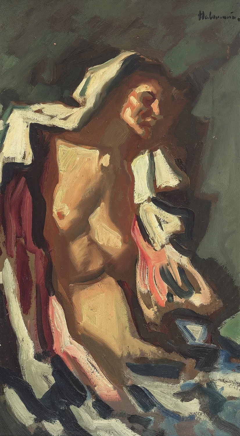 Hugo von Habermann - Ragazza seminuda, 1929
